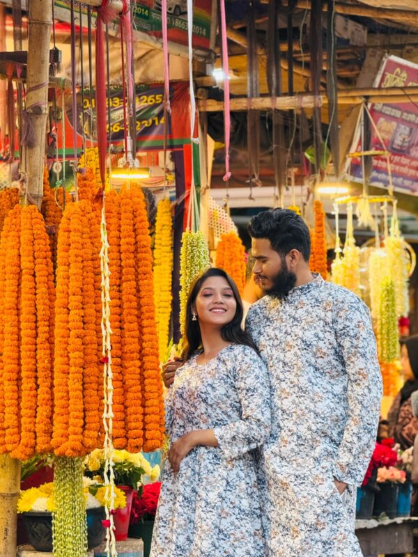 Panjabi and Gown Couple Dress - Image 2