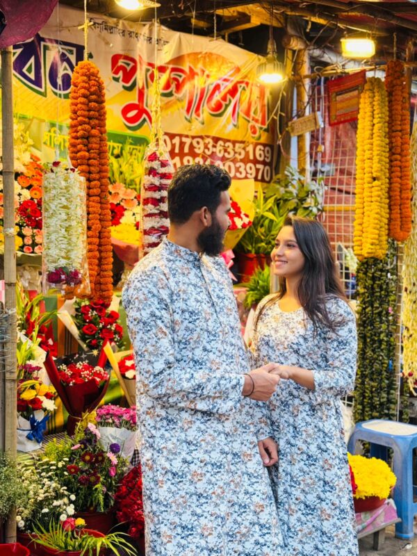 Panjabi and Gown Couple Dress - Image 5