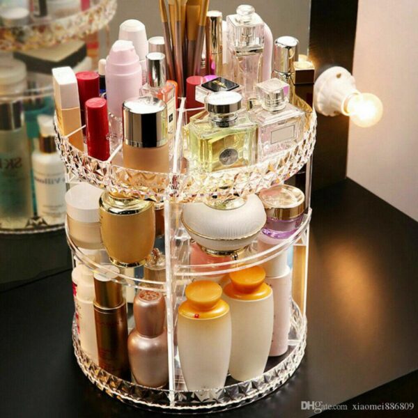 360° Rotating Makeup Organizer – 3D Beauty Storage Box - Image 2