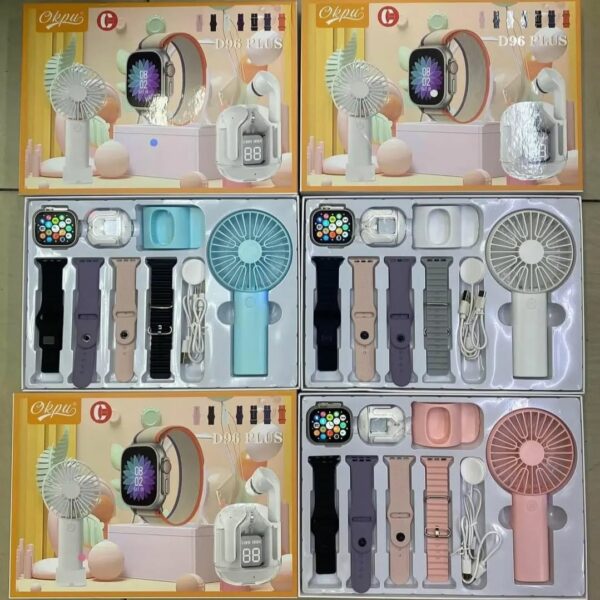 D96 Plus Smartwatch, Handy Fan and Earbuds Combo Set. - Image 4
