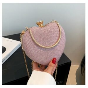 1 Bags Clutch Fashion Chain Luxury Designer Heart Shape For Women