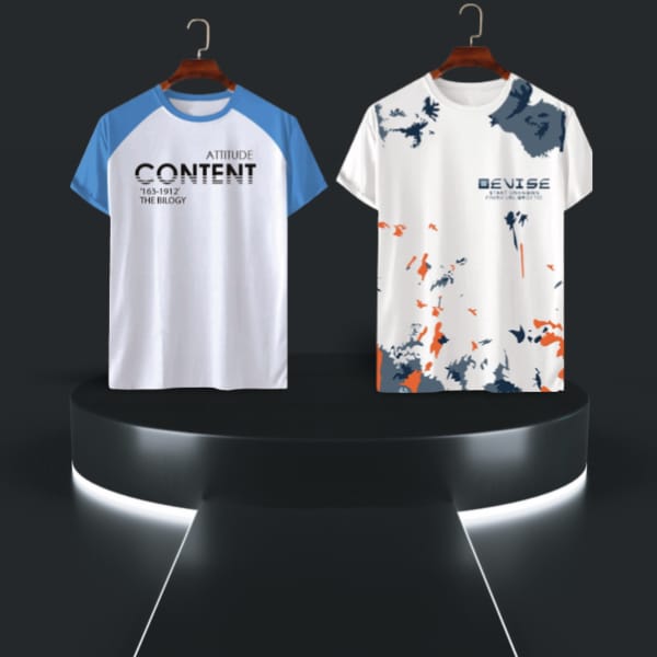 Combo Men’s Stylish Drop Shoulder – Jersey T-Shirt - Image 5
