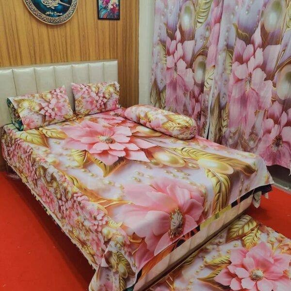 Water Proof China Premium 3D Design(চীনের প্রিমিয়াম 3D ডিজাইন বেডশিট) - Image 3