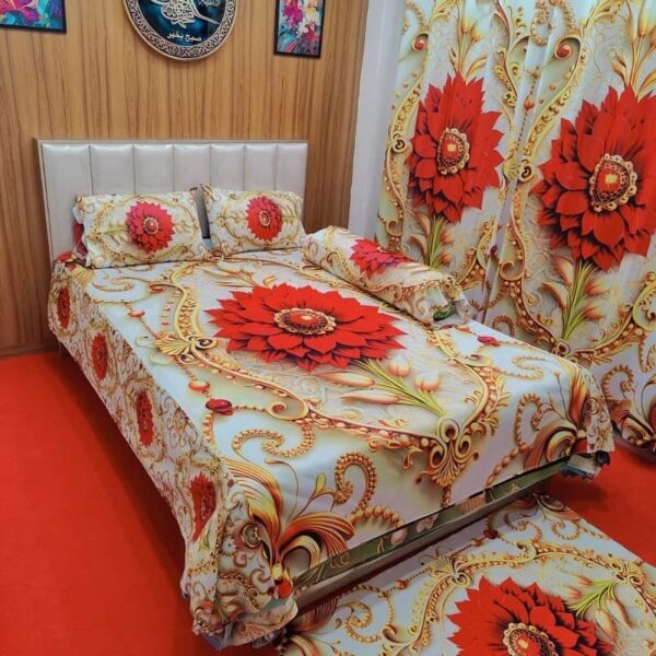 Water Proof China Premium 3D Design(চীনের প্রিমিয়াম 3D ডিজাইন বেডশিট) - Image 5