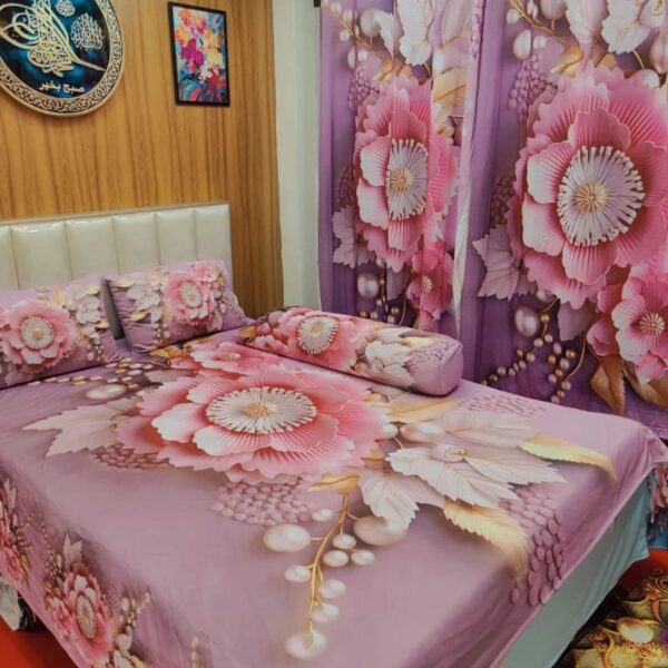 Water Proof China Premium 3D Design(চীনের প্রিমিয়াম 3D ডিজাইন বেডশিট) - Image 4