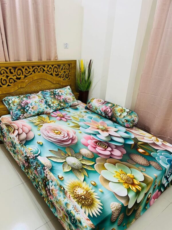 Water Proof China Premium 3D Design(চীনের প্রিমিয়াম 3D ডিজাইন বেডশিট) - Image 7