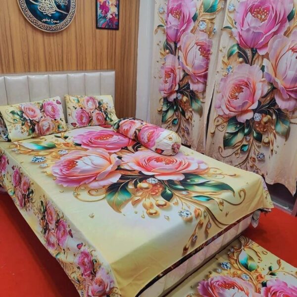 Water Proof China Premium 3D Design(চীনের প্রিমিয়াম 3D ডিজাইন বেডশিট) - Image 6