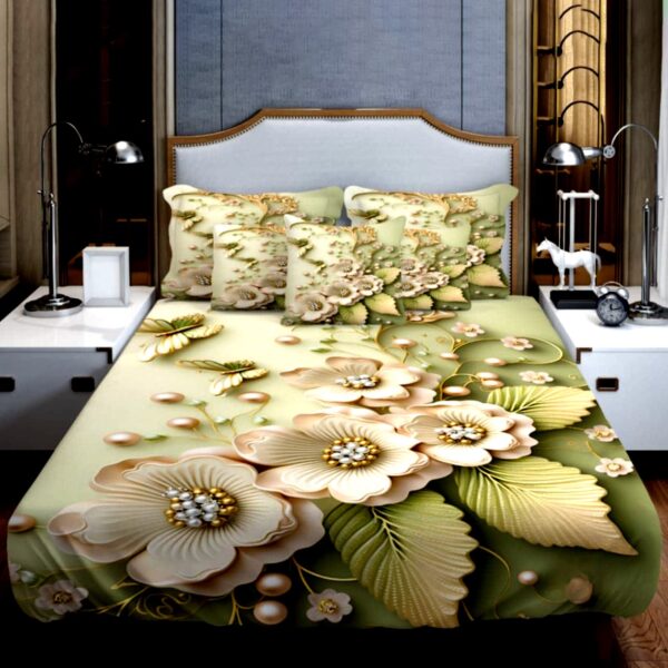 China Premium 3D Design Bed Sheet (চায়না 3d বেডশীট নন ওয়াটারপ্রুফ) - Image 5