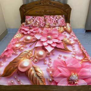 China Premium 3D Design Bed Sheet (চায়না 3d বেডশীট নন ওয়াটারপ্রুফ)