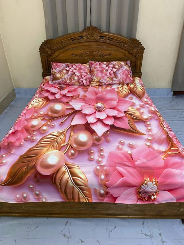 China Premium 3D Design Bed Sheet (চায়না 3d বেডশীট নন ওয়াটারপ্রুফ)