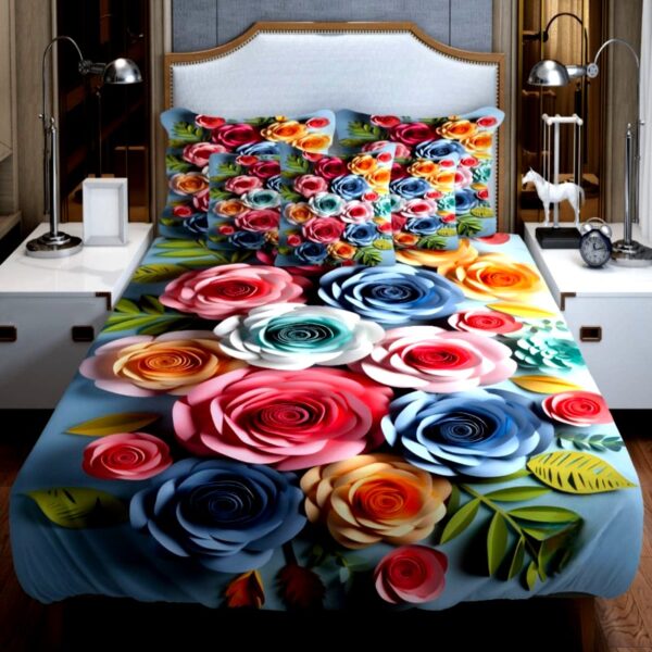 China Premium 3D Design Bed Sheet (চায়না 3d বেডশীট নন ওয়াটারপ্রুফ) - Image 6