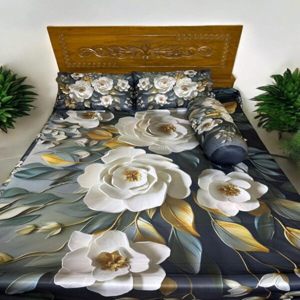China Premium 3D Design Bed Sheet (চায়না 3d বেডশীট নন ওয়াটারপ্রুফ) - Image 9