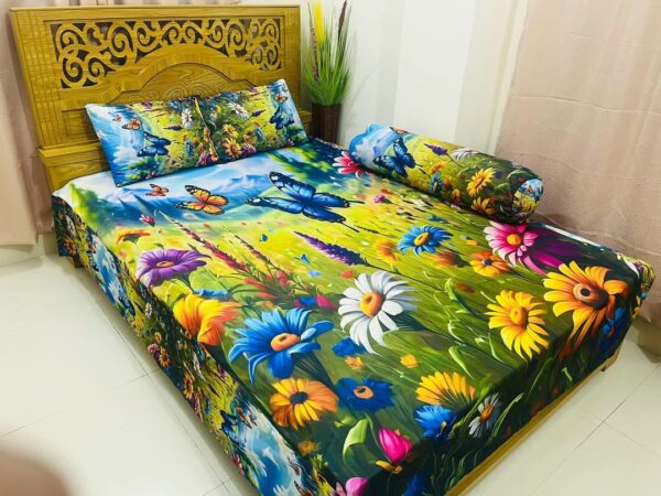 China Premium 3D Design Bed Sheet (চায়না 3d বেডশীট নন ওয়াটারপ্রুফ) - Image 12