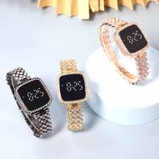 ✨ Elegant Luxury Full Diamond Touch Wrist Watch couple watch