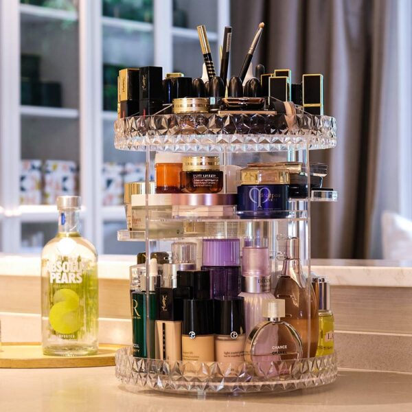 360° Rotating Makeup Organizer – 3D Beauty Storage Box - Image 4