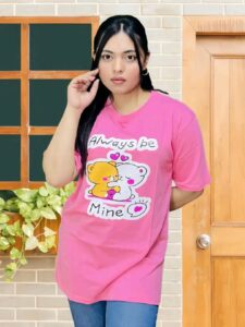 Drop shoulder T-shirt for girls (মেয়েদের টি-শার্ট)মেয়েদের গেঞ্জি