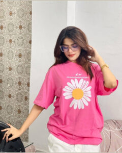 T-shirts for girls (মেয়েদের টি-শার্ট ) মেয়েদের গেঞ্জি pink color গোলাপি রঙের