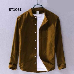Men's Solid Colour Ban color Shirt