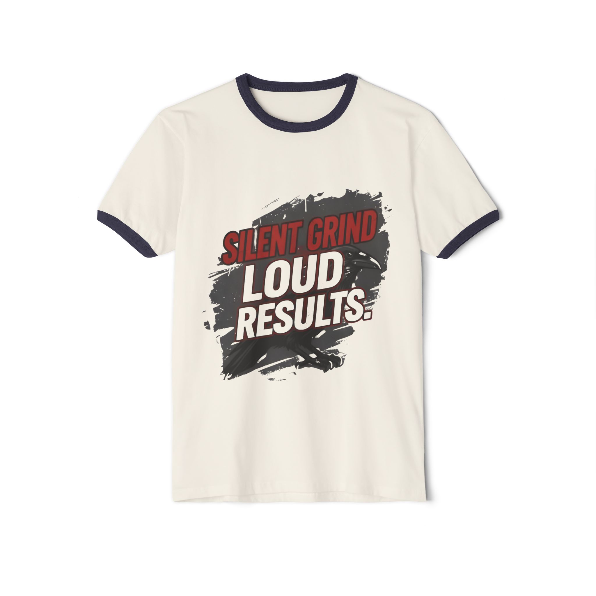 Silent Grind Loud Results Ringer T-Shirt for girls and boys .